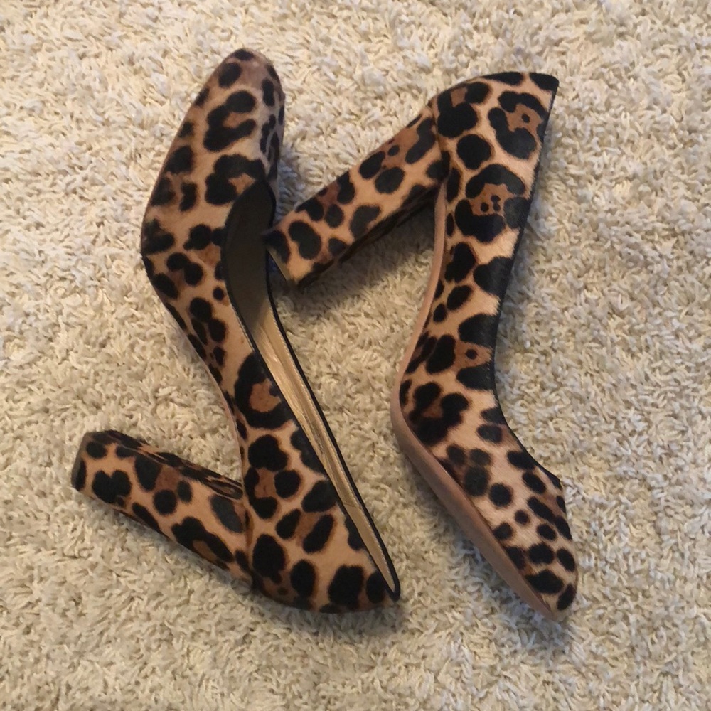 J. Crew leopard leather heels